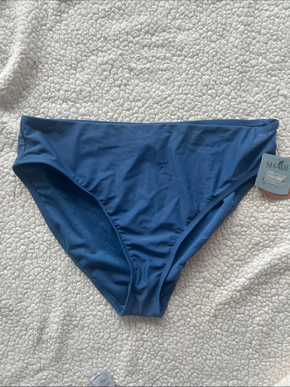 Shade & Shore Blue Mid-Rise Bikini Bottom
